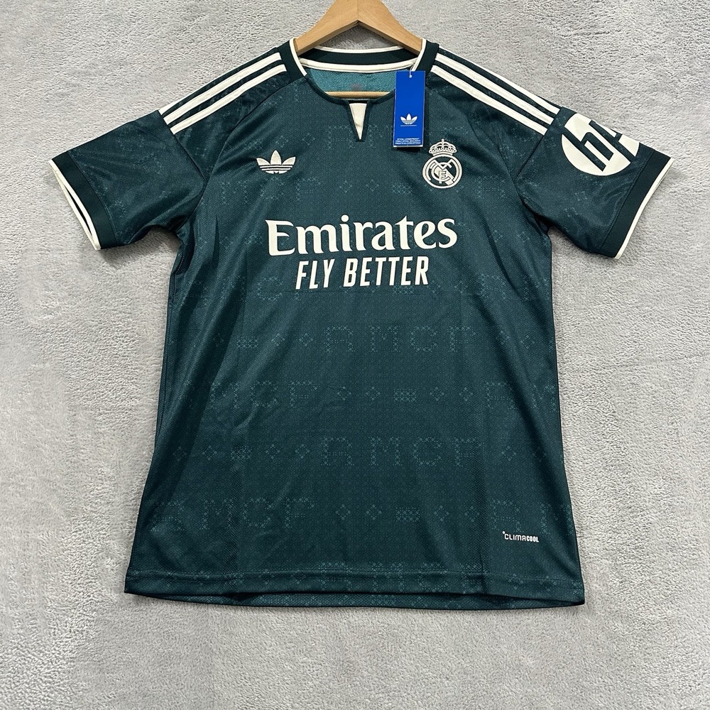 Adidas Real Madrid Team Away Soccer Bellingham #5 Jersey Green 26/27 Men M